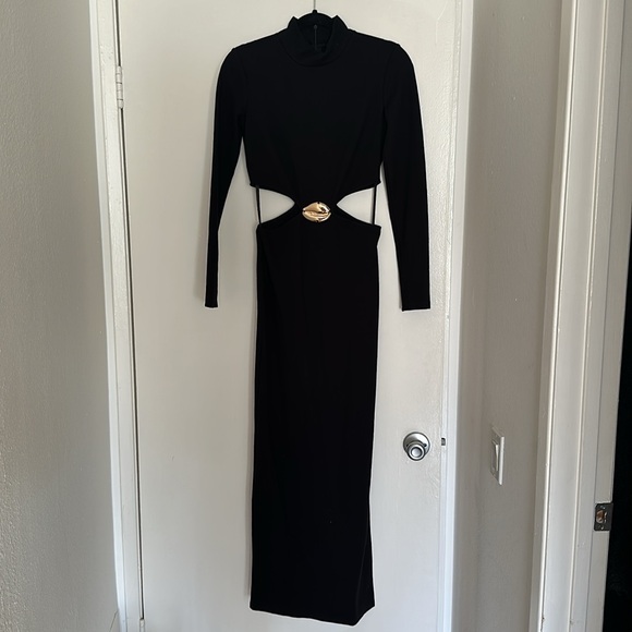 STAUD Arlette Black Cut-Out Gown Dress - size Small - Picture 6 of 8